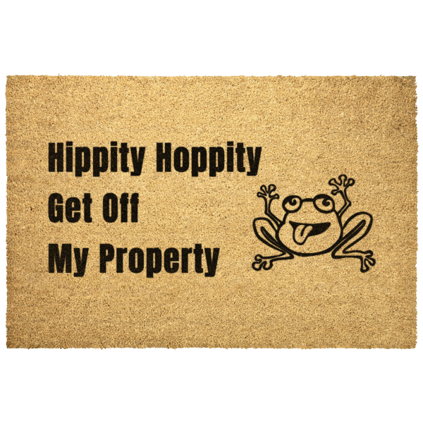 Hippity Hoppity GET OFF MY PROPERTY Outdoor Mat